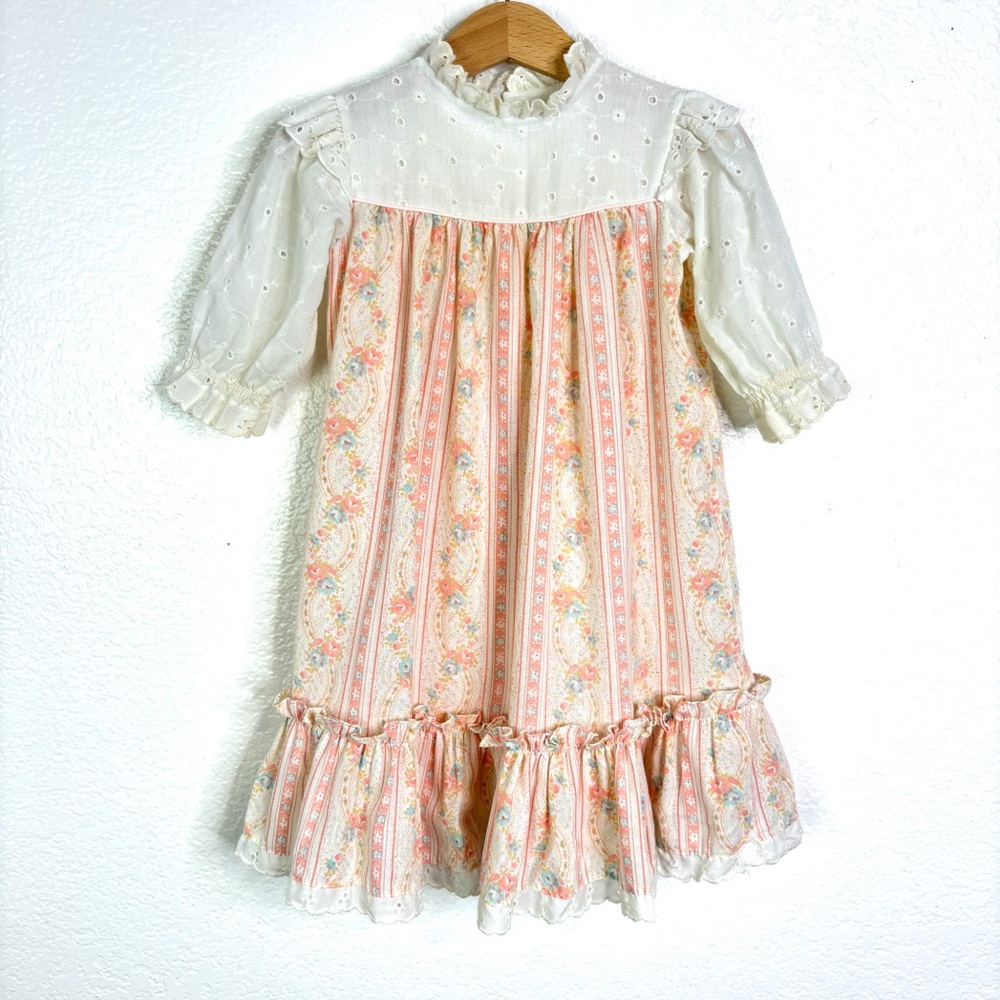 VINTAGE Bryan Baby Floral Prairie Dress Size M / 12-18 Month